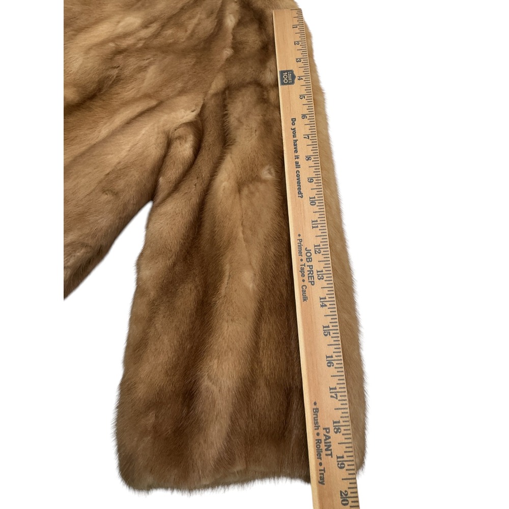 VTG Helen of Memphis Real Mink Fur Cape Jacket Stole Shawl Pastel Golden Brown S - Picture 16 of 16